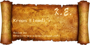 Kreps Elemér névjegykártya